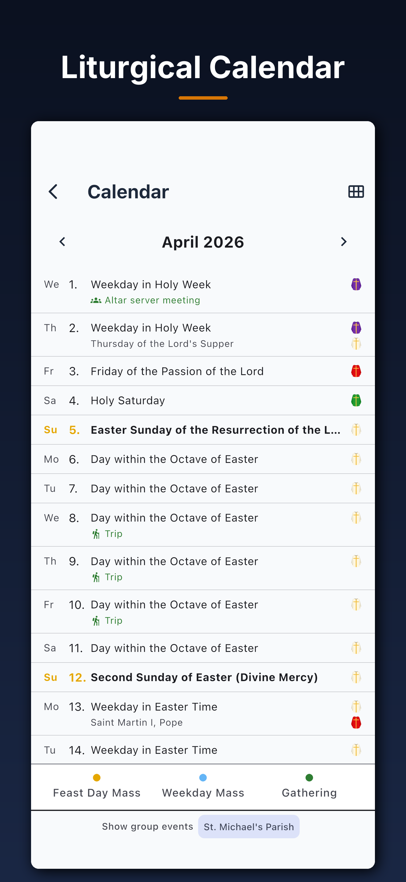 Liturgical Calendar
